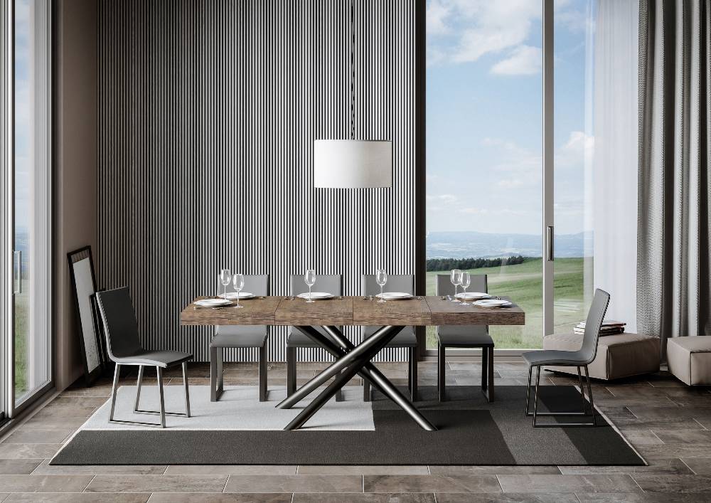 Itamoby Tavolo allungabile 90×140/244 cm Famas Premium Noce telaio Antracite Consegna Veloce