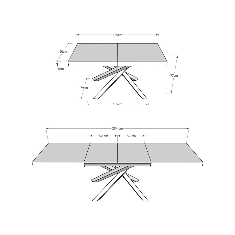 Itamoby Tavolo allungabile 90×180/284 cm Volantis Premium Noce telaio 4/C Economico