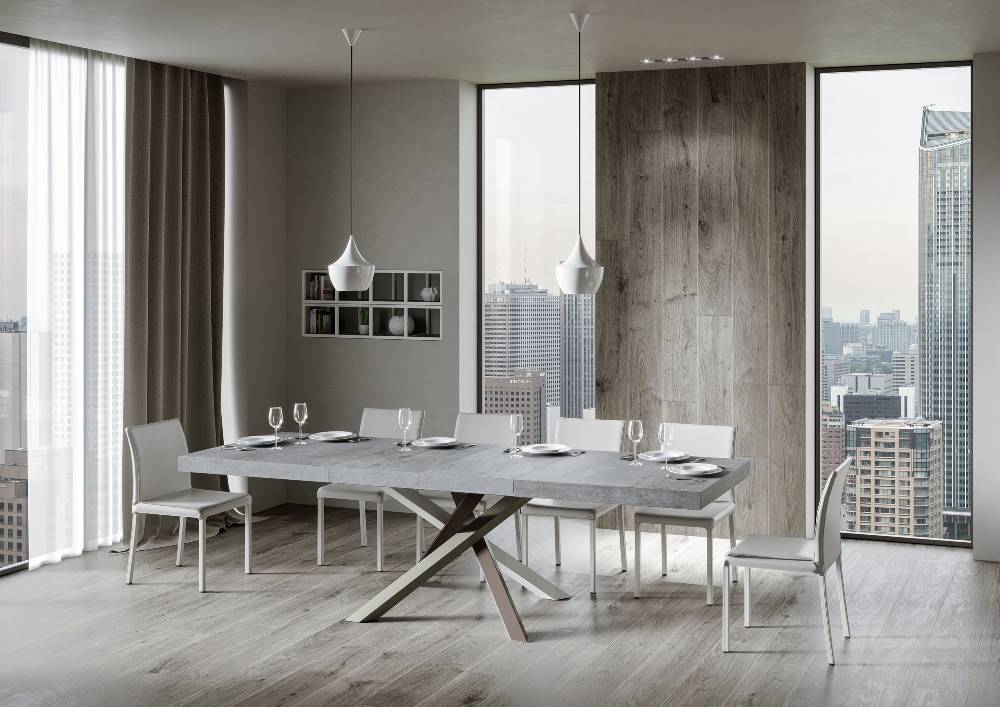 Itamoby Tavolo allungabile 90×130/234 cm Volantis Premium Cemento telaio 4/C Negozio