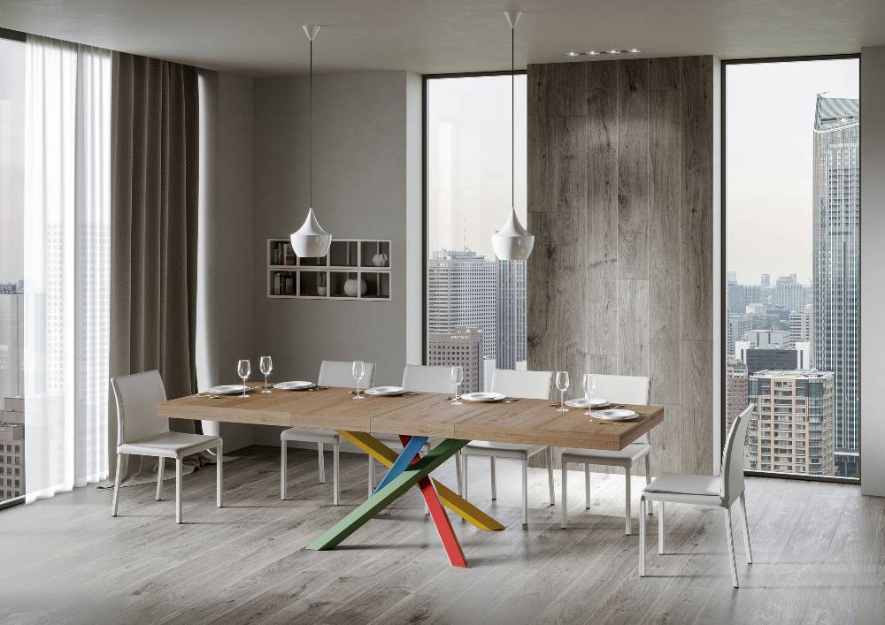 Itamoby Tavolo allungabile 90×180/284 cm Volantis Premium Quercia Natura telaio 4/B Nuovo