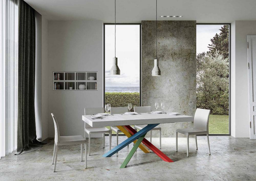 Itamoby Tavolo allungabile 90×180/284 cm Volantis Premium Bianco Frassino telaio 4/B Qualità