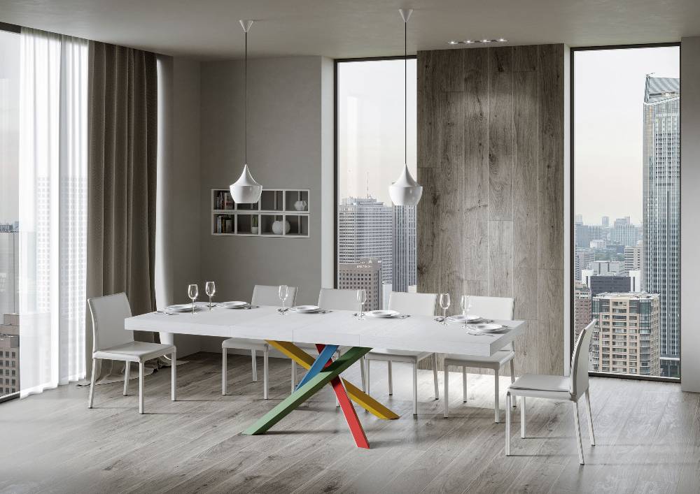 Itamoby Tavolo allungabile 90×180/284 cm Volantis Premium Bianco Frassino telaio 4/B Qualità