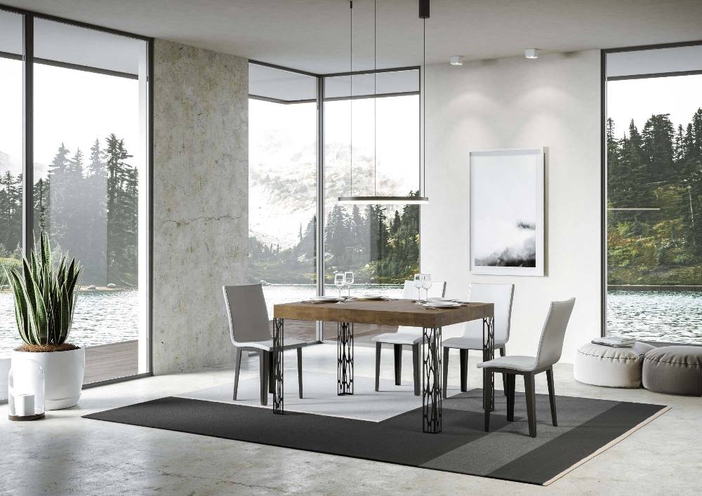 Itamoby Tavolo Ghibli Allungabile piano Noce 90×130 Allungato 234 telaio Antracite Promozione