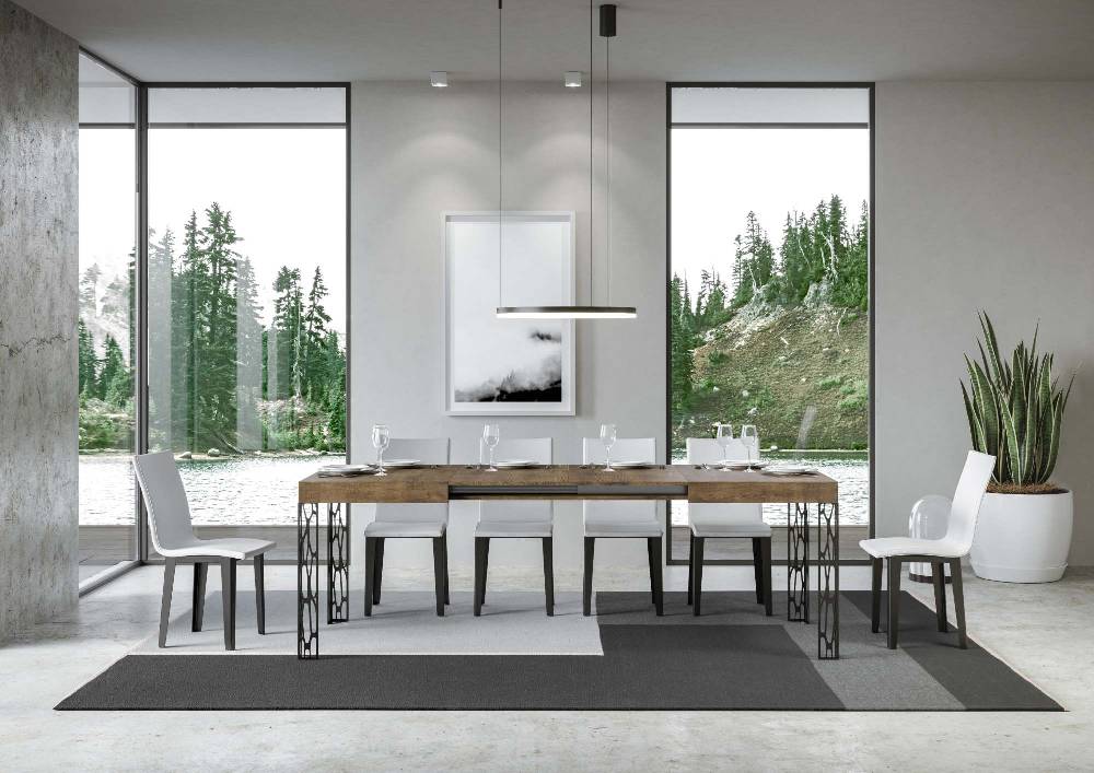 Itamoby Tavolo Ghibli Allungabile piano Noce 90×130 Allungato 234 telaio Antracite Promozione