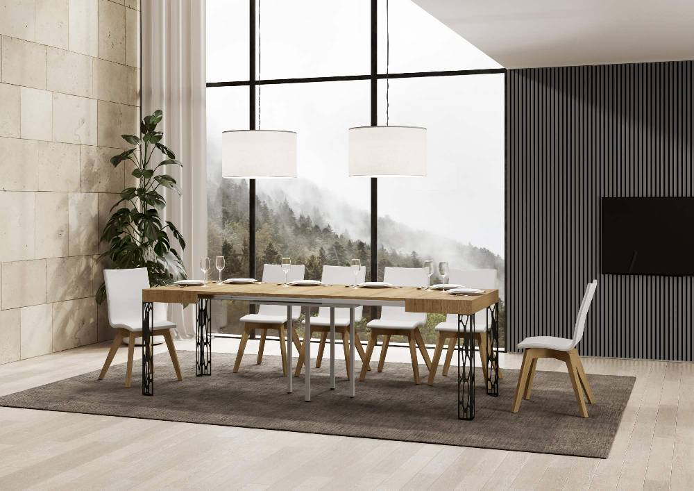 Itamoby Tavolo Ghibli Allungabile piano Quercia Natura 90×90 Allungato 246 telaio Antracite Acquista Ora