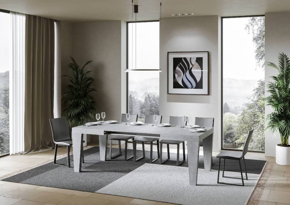 Itamoby Tavolo Spimbo Allungabile Cemento 90×130 Allungato 390 Sconto