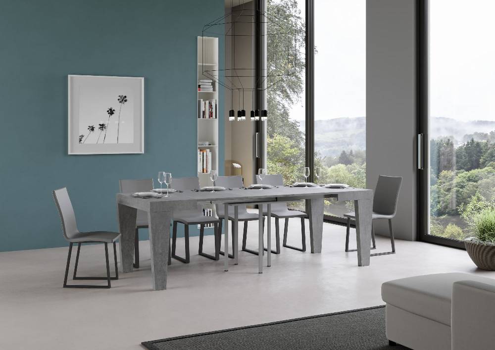 Itamoby Tavolo Spimbo Allungabile Cemento 90×90 Allungato 246 Nuova