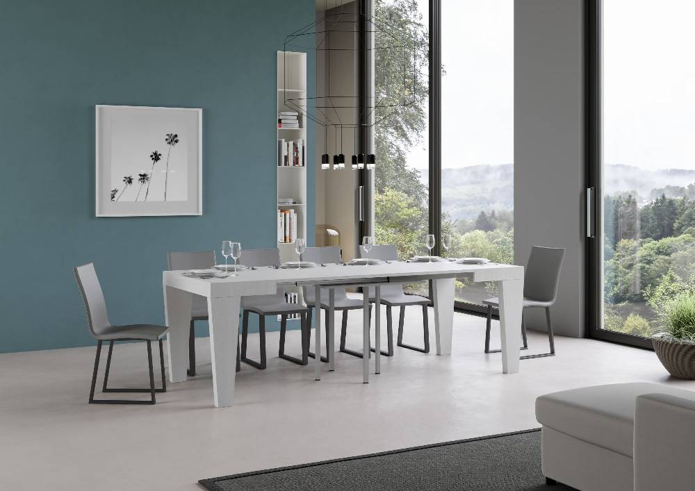 Itamoby Tavolo Spimbo Allungabile Bianco Frassino 90×90 Allungato 246 2025