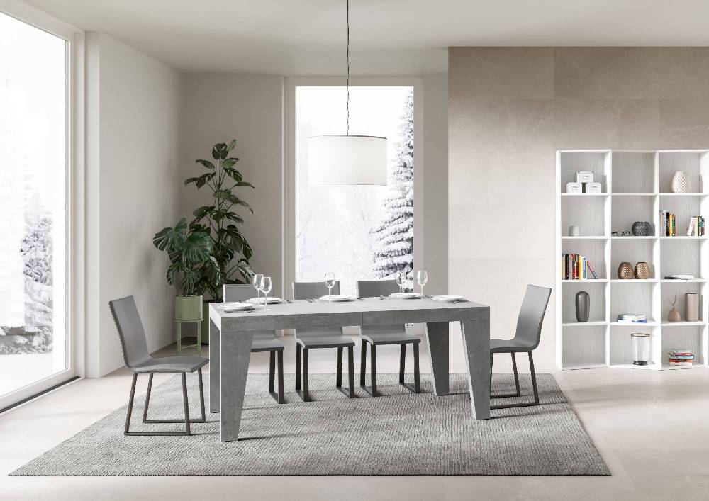 Itamoby Tavolo Naxy Allungabile Cemento 90×180 Allungato 440 Italia