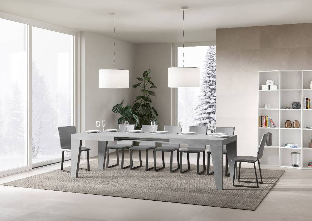 Itamoby Tavolo Naxy Allungabile Cemento 90×180 Allungato 440 Italia