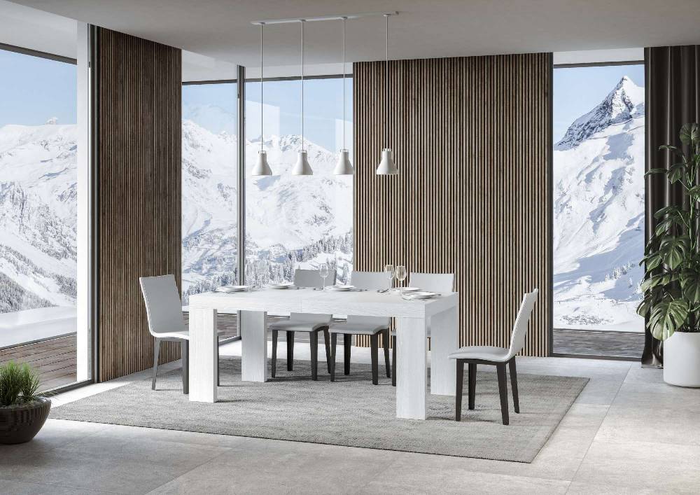 Itamoby Tavolo Roxell Allungabile Bianco Frassino 90×180 Allungato 284 In Linea