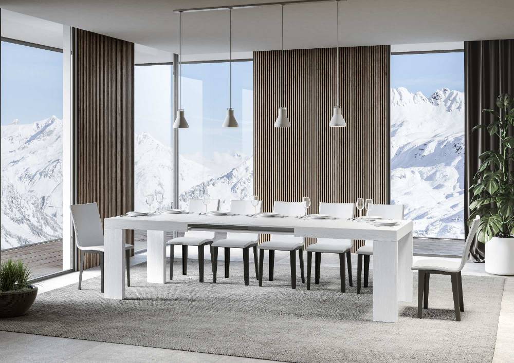 Itamoby Tavolo Roxell Allungabile Bianco Frassino 90×180 Allungato 284 In Linea