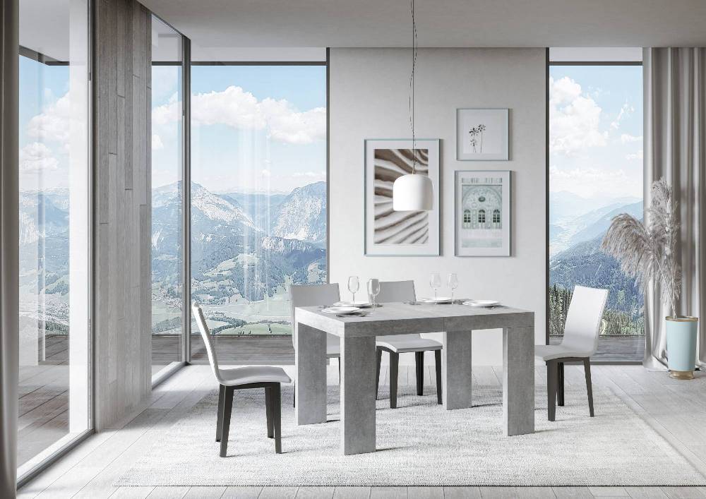 Itamoby Tavolo Roxell Allungabile Cemento 90×130 Allungato 234 Pezzi Unici
