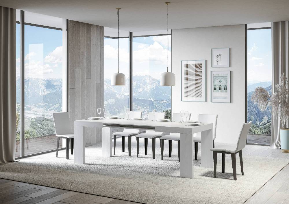 Itamoby Tavolo Roxell Allungabile Bianco Frassino 90×130 Allungato 234 Qualità Garantita