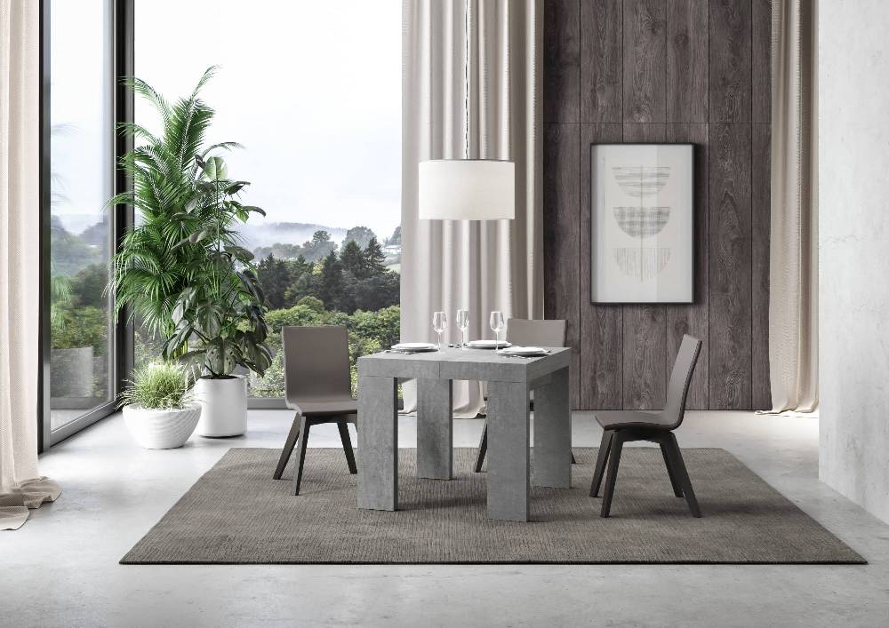 Itamoby Tavolo Roxell Allungabile Cemento 90×90 Allungato 246 Acquista Ora