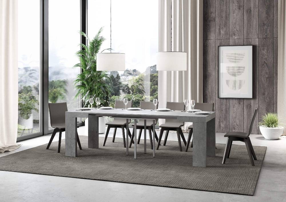 Itamoby Tavolo Roxell Allungabile Cemento 90×90 Allungato 246 Acquista Ora