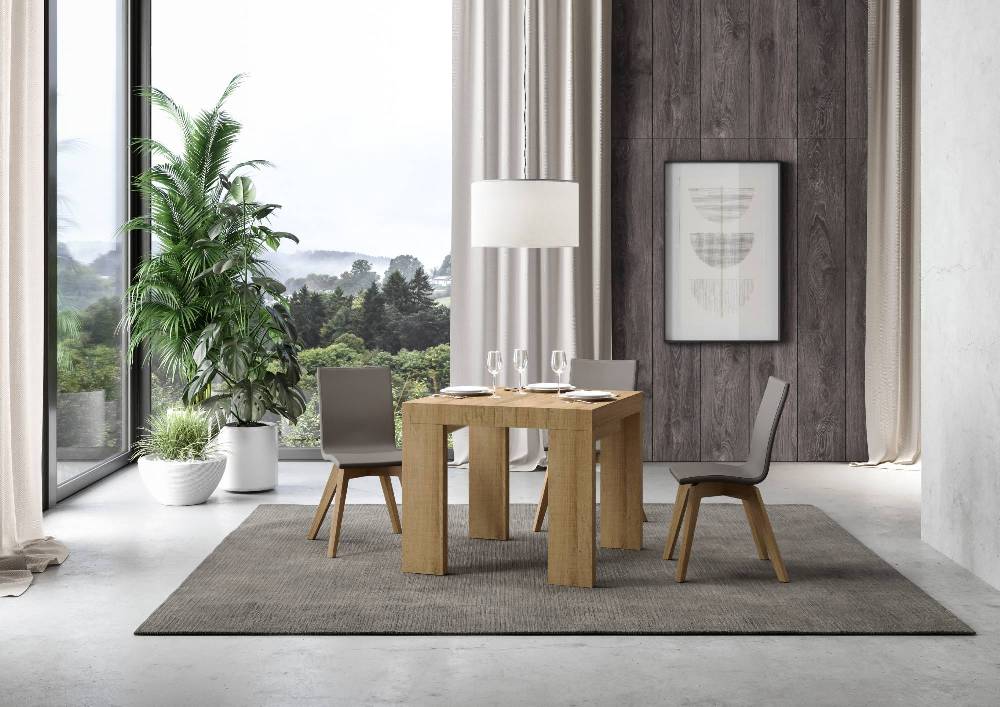 Itamoby Tavolo Roxell Allungabile Quercia Natura 90×90 Allungato 246 Consegna Veloce