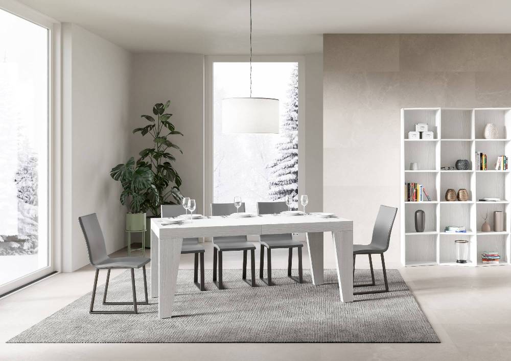 Itamoby Tavolo Naxy Allungabile Bianco Frassino 90×160 Allungato 420 Sottocosto