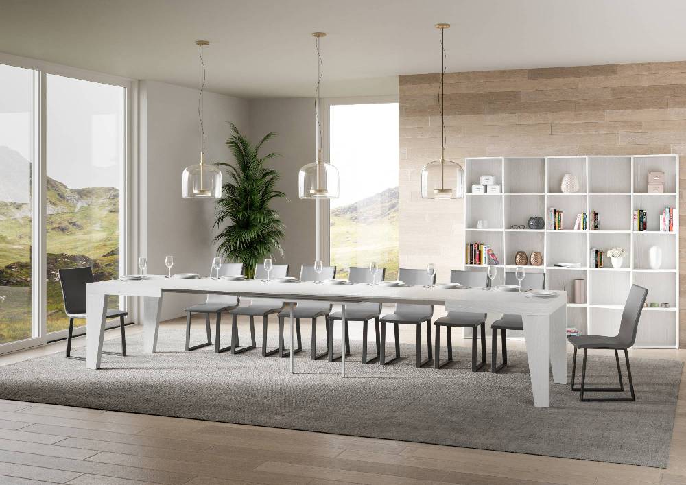 Itamoby Tavolo Naxy Allungabile Bianco Frassino 90×160 Allungato 420 Sottocosto
