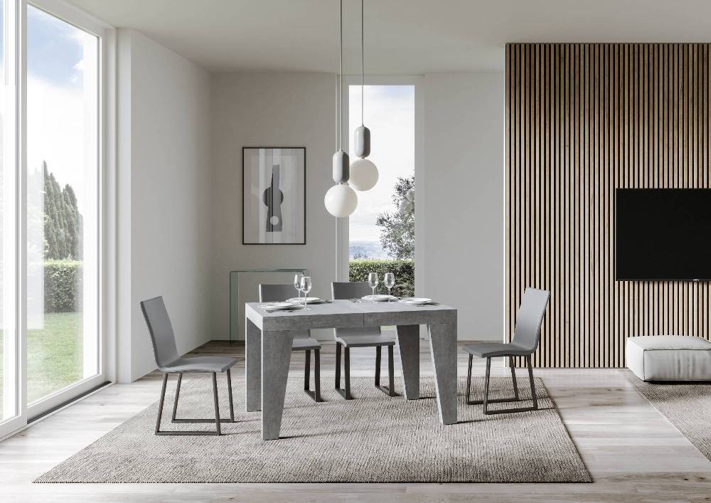 Itamoby Tavolo Naxy Allungabile Cemento 90×130 Allungato 390 Novità