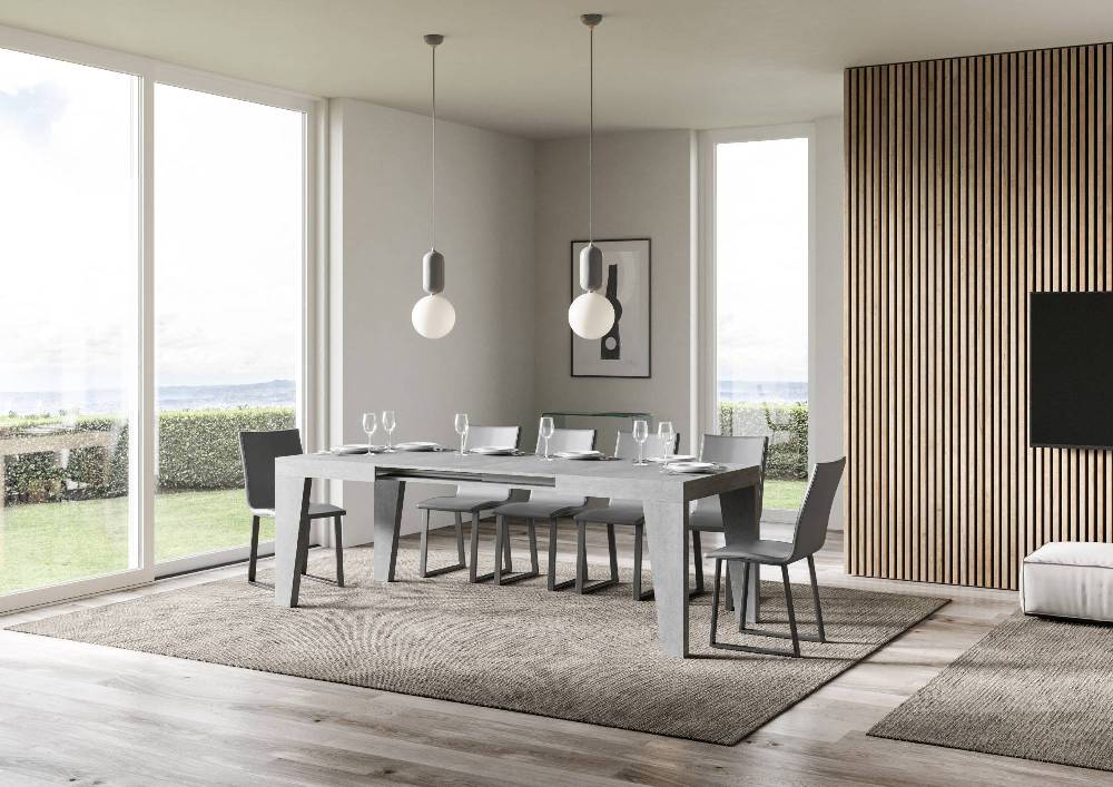 Itamoby Tavolo Naxy Allungabile Cemento 90×130 Allungato 390 Novità