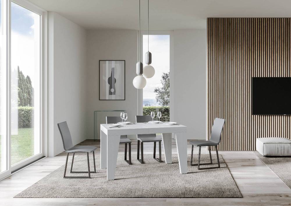 Itamoby Tavolo Naxy Allungabile Bianco Frassino 90×130 Allungato 390 Sconto