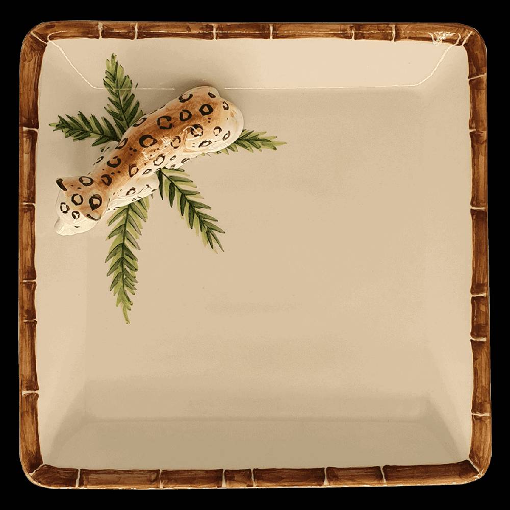Les Ottomans Bamboo And Leopard Trays BAL01 In Vendita
