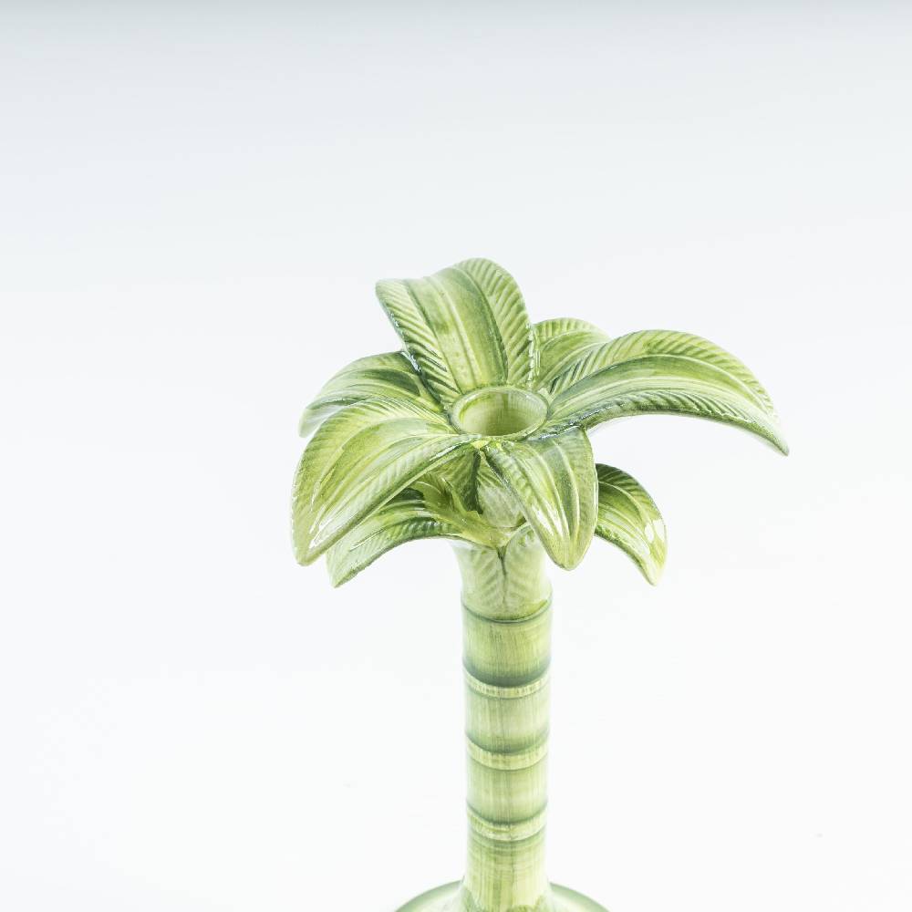 Les Ottomans Handpainted palm ceramic candleholder MAR05 Nuovo