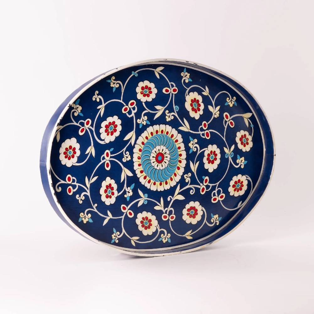 Les Ottomans Vassoio in ferro dipinto a mano IT138 Sconto