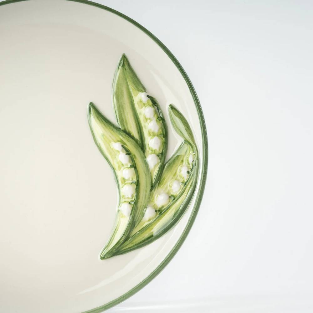 Les Ottomans Lilly of the valley handpainted ceramic dessert plate Shopping Online