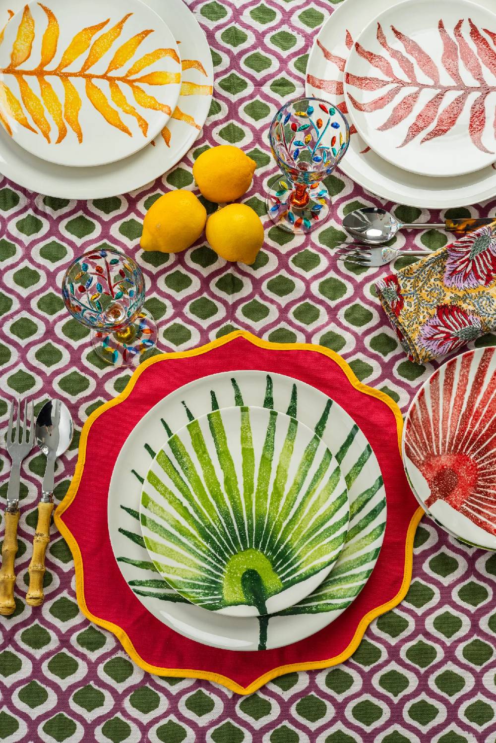 Les Ottomans Ceramic plate leaves LE06 Vendita calda