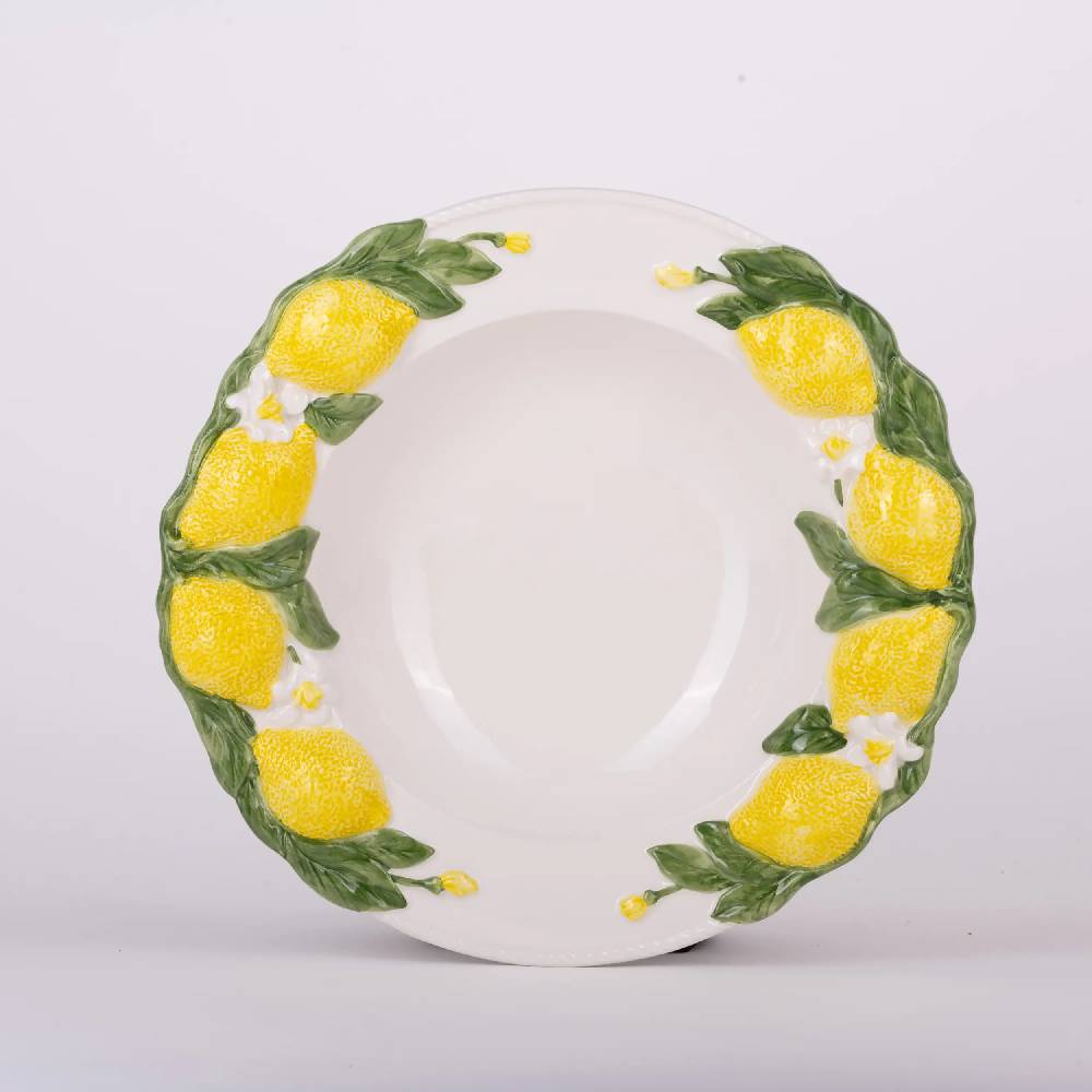 Les Ottomans Lemon handpainted ceramic pasta bowl Offerte esclusive