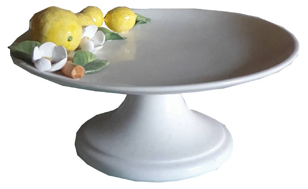 Les Ottomans Lemon handpainted ceramic cake stand Grandi sconti
