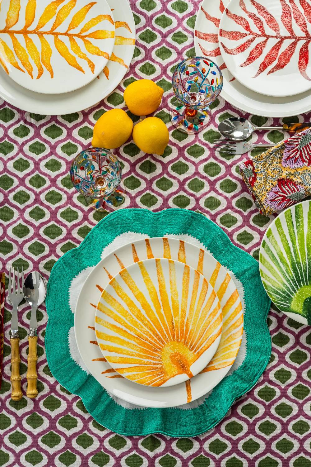 Les Ottomans Ceramic plate leaves LE03 Fino al 60% di sconto