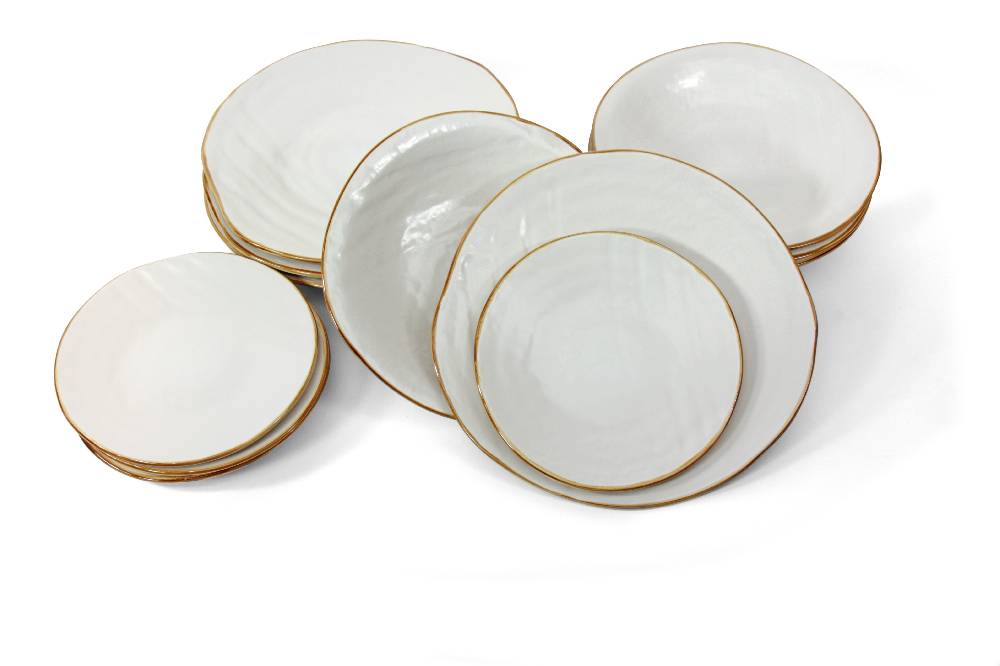 Novità Home Mediterraneo - Piatto Dessert in Gres Bianco Qualità