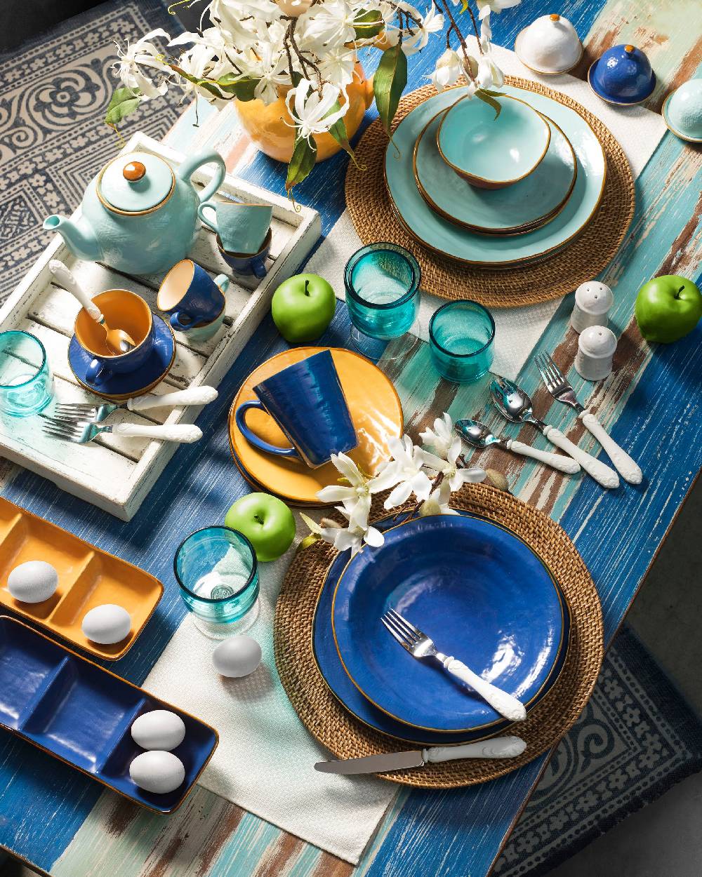 Novità Home Mediterraneo - Piatto Dessert in Gres Blu Hotsell