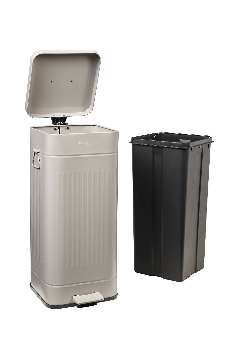 Novità Home Daily Trash - Pattumiera Grande in Acciaio Grigia Opaca - 30 Litri Nuova