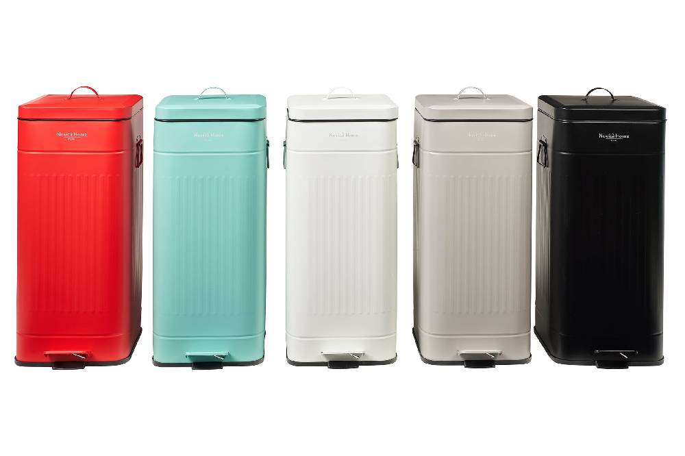 Novità Home Daily Trash - Pattumiera Grande in Acciaio Grigia Opaca - 30 Litri Nuova