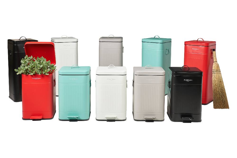 Novità Home Daily Trash - Pattumiera Grande in Acciaio Grigia Opaca - 30 Litri Nuova