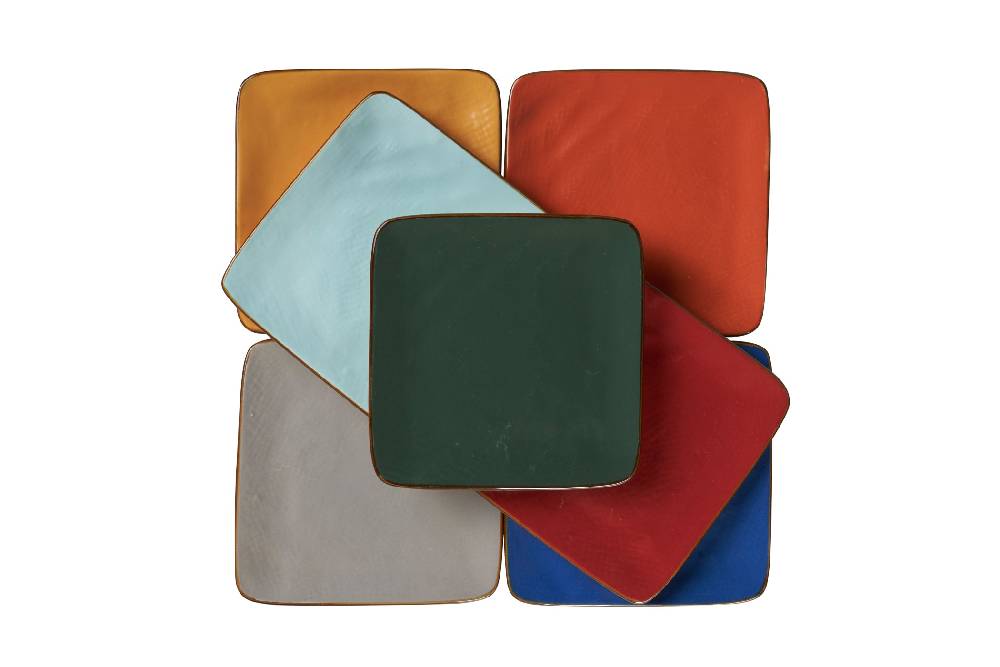 Novità Home Mediterraneo - Piattino Quadrato in Gres Turchese Moda