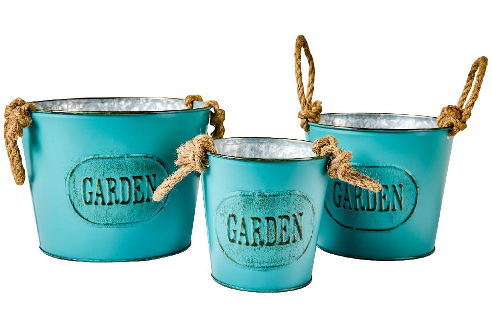 Novità Home Garden - Set 3 Cache-Pot in Zinco e Corda 2025