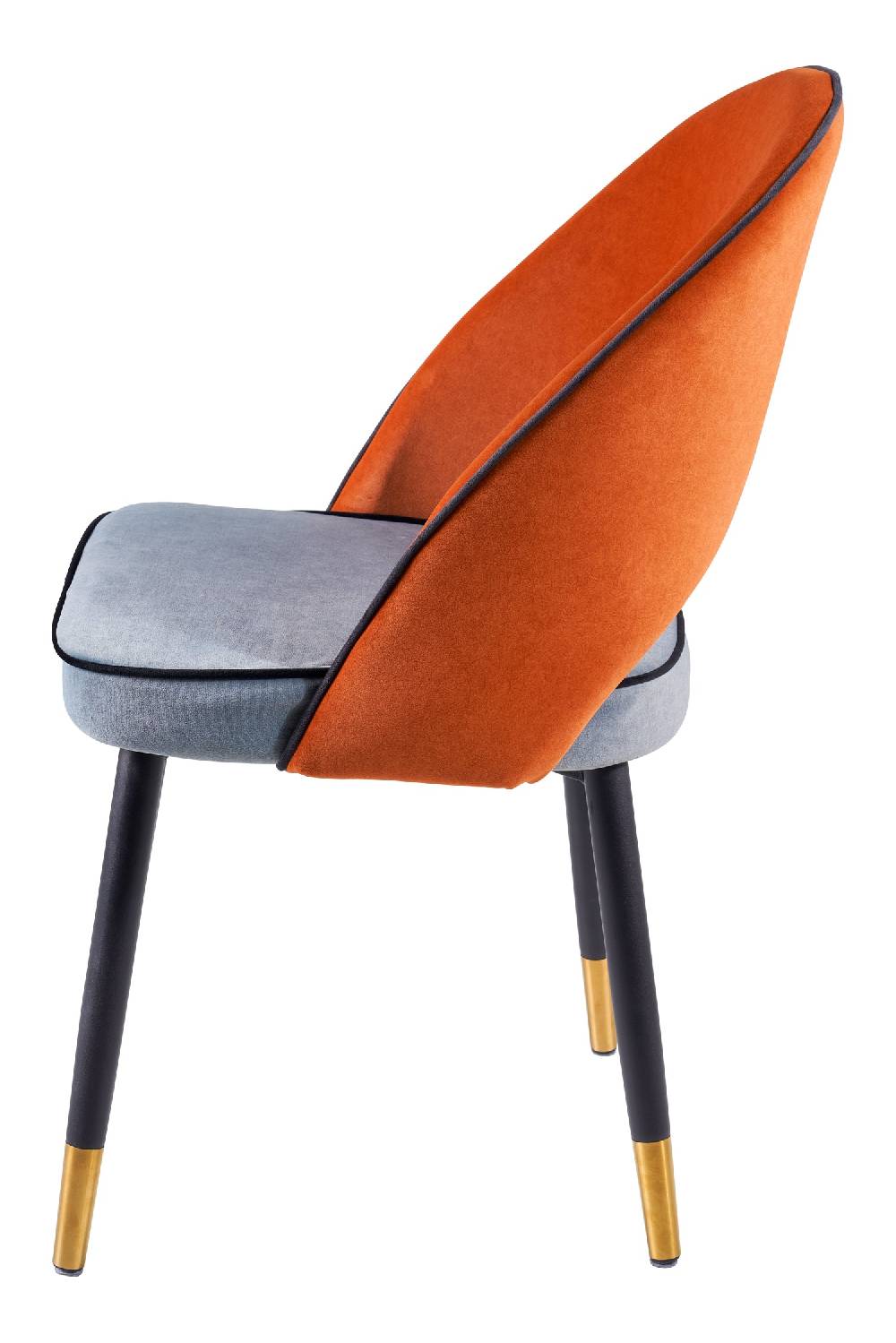 Novità Home Holly - Sedia Seduta Azzurra Schienale Arancio In Linea