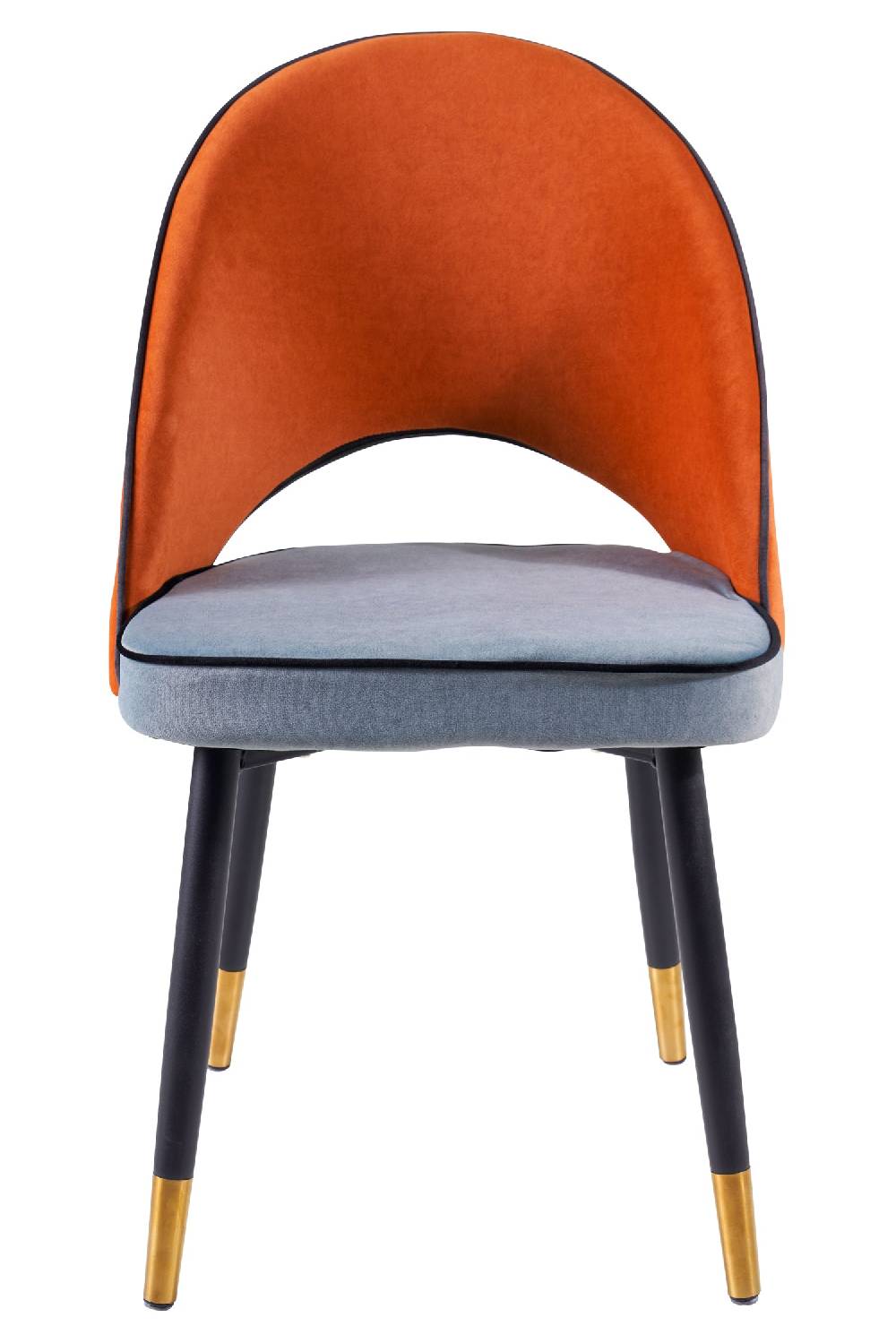 Novità Home Holly - Sedia Seduta Azzurra Schienale Arancio In Linea