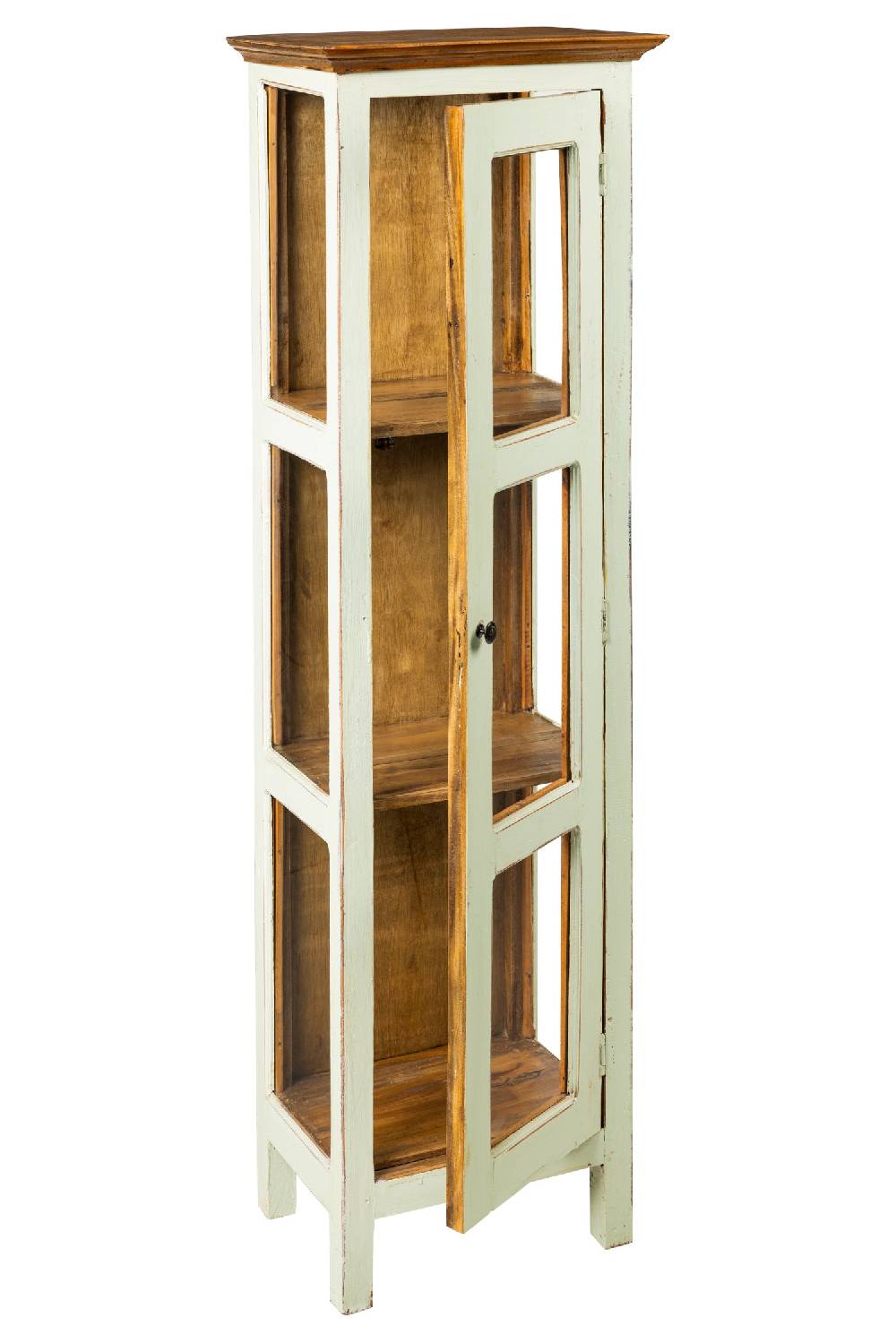 Novità Home Recycle - Vetrinetta in Legno con Sportello Beige Qualità