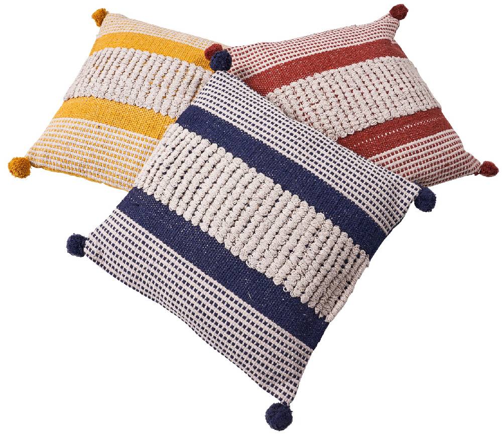 Novità Home Pon pon - cuscino blue e bianco con pon pon Novità
