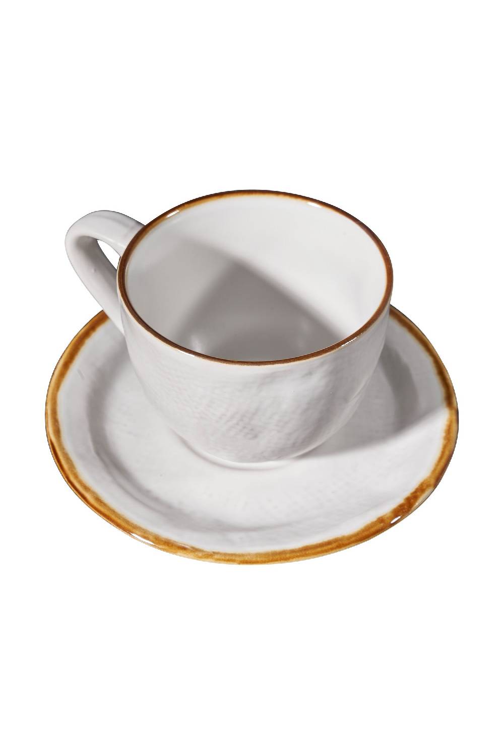 Novità Home Mediterraneo - Tazza Macchiato con Piattino in Gres Bianco Online