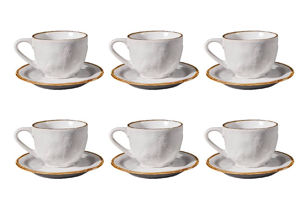 Novità Home Mediterraneo - Tazza Macchiato con Piattino in Gres Bianco Online