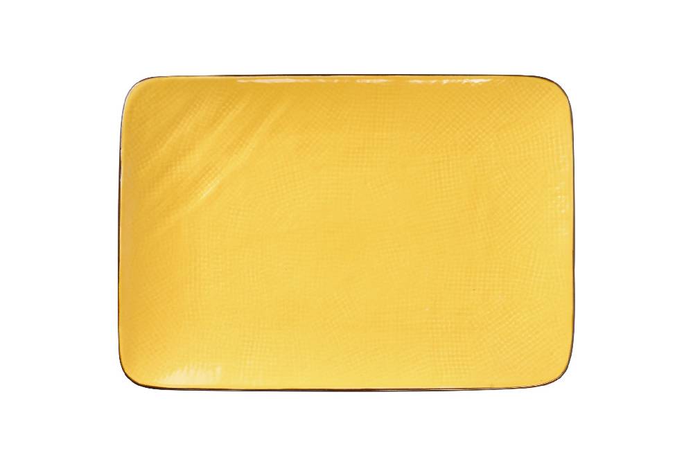 Novità Home Mediterraneo - Piatto Rettangolare in Gres Giallo