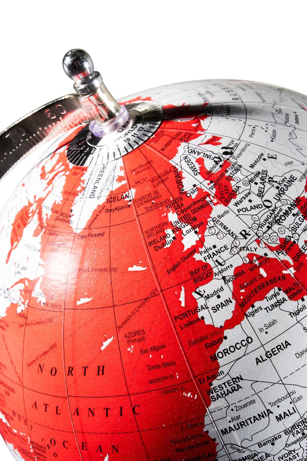Novità Home Mappamondo - globo rosso base tre piedi color acciao Sconto di tempo limitato