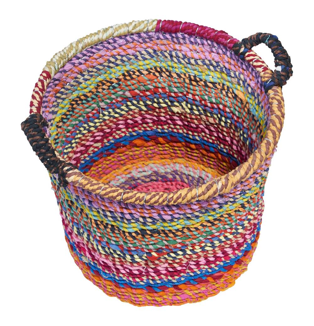 Novità Home Gerla rotonda con manico in cotone di recupero - set 1/2 Sconto